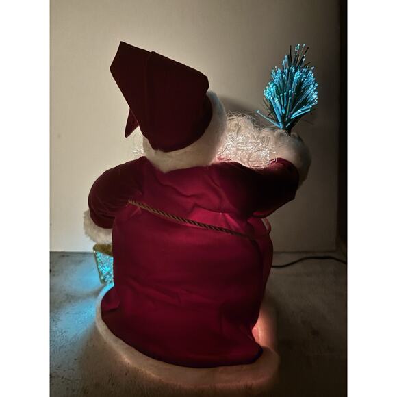 Fiber Optic 13” Santa Claus Christmas Tree Topper/Tabletop Decor Holiday Light - Picture 8 of 14